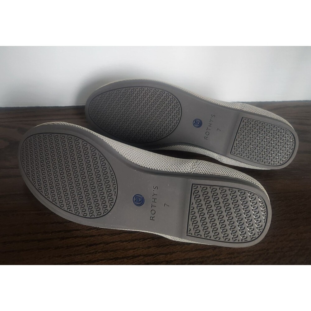 NIB Rothys The Daily Round Toe Flat RARE RETIRED COLOR-Size 7-Flax Birdseye Grey - Picture 7 of 11
